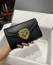 	 Kitlife Dolce & Gabbana Devotion Small Black Leather Shoulder Bag - 11.5*18.5*3.5cm - 1