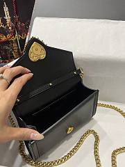 	 Kitlife Dolce & Gabbana Devotion Small Black Leather Shoulder Bag - 11.5*18.5*3.5cm - 4