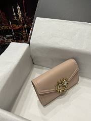 	 Kitlife Dolce & Gabbana Devotion Small Nude Leather Shoulder Bag - 11.5*18.5*3.5cm - 5