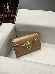 	 Kitlife Dolce & Gabbana Devotion Small Gold Leather Shoulder Bag - 11.5*18.5*3.5cm - 2