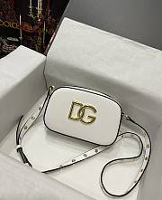 Kitlife Dolce & Gabbana Leather DG Logo Shoulder Bag White - 12*19*5.5cm - 1