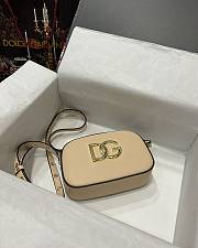 Kitlife Dolce & Gabbana Leather DG Logo Shoulder Bag Beige - 12*19*5.5cm - 5