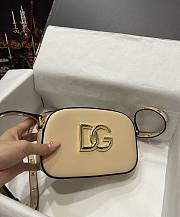 Kitlife Dolce & Gabbana Leather DG Logo Shoulder Bag Beige - 12*19*5.5cm - 4