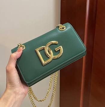 	 Kitlife Dolce & Gabbana Green DG Logo Chained Crossbody Bag - 21*13*3.5cm