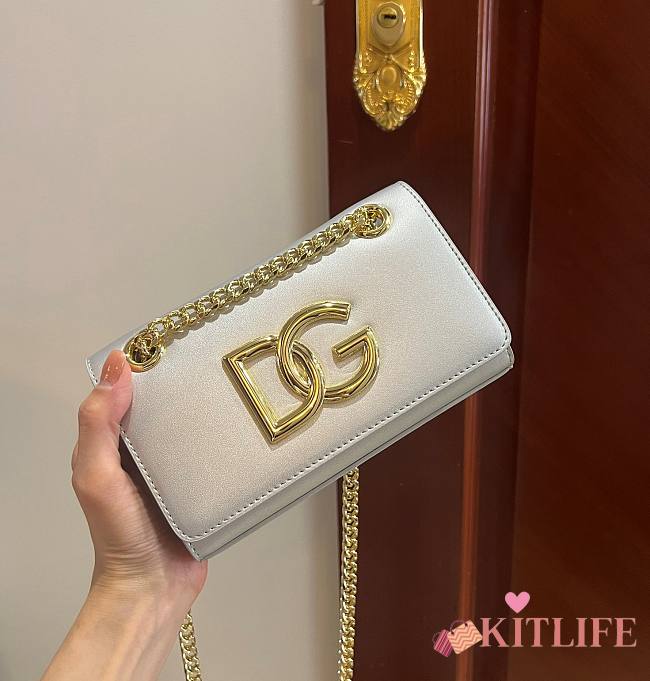 	 Kitlife Dolce & Gabbana Silver DG Logo Chained Crossbody Bag - 21*13*3.5cm - 1