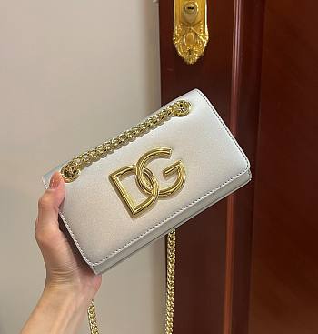 	 Kitlife Dolce & Gabbana Silver DG Logo Chained Crossbody Bag - 21*13*3.5cm