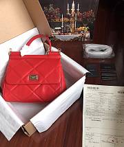 	 Kitlife Dolce & Gabbana quilted Sicily tote bag red - 25cm - 2