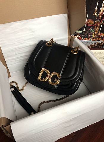 Kitlife Dolce & Gabbana Amore Leather Black Bag - 22*7.5*18 cm