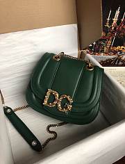 	 Kitlife Dolce & Gabbana Amore Leather Green Bag - 22*7.5*18 cm - 1