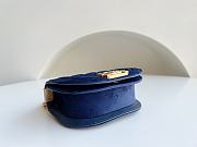 Kitlife Chanel SMALL BOY CHANEL MESSENGER BAG Velvet & Gold Metal Navy Blue - 15x9.5x4.5cm - 5