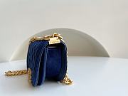 Kitlife Chanel SMALL BOY CHANEL MESSENGER BAG Velvet & Gold Metal Navy Blue - 15x9.5x4.5cm - 4