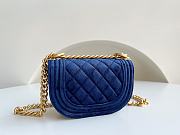 Kitlife Chanel SMALL BOY CHANEL MESSENGER BAG Velvet & Gold Metal Navy Blue - 15x9.5x4.5cm - 3