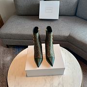 Kitlife Balmain Green Roni Monogram Jacquard Ankle Boots - 3