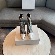 	 Kitlife Balmain White Roni Monogram Jacquard Ankle Boots - 4