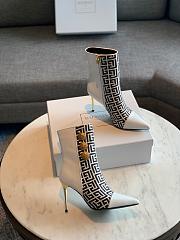 	 Kitlife Balmain White Roni Monogram Jacquard Ankle Boots - 3