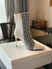 	 Kitlife Balmain White Roni Monogram Jacquard Ankle Boots - 2