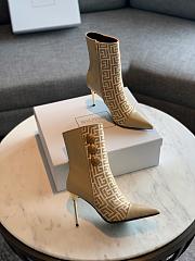 	 Kitlife Balmain Beige Roni Monogram Jacquard Ankle Boots - 2