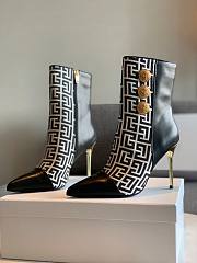 	 Kitlife Balmain Black Roni Monogram Jacquard Ankle Boots - 1