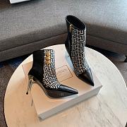 	 Kitlife Balmain Black Roni Monogram Jacquard Ankle Boots - 2