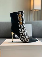	 Kitlife Balmain Black Roni Monogram Jacquard Ankle Boots - 4
