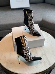 	 Kitlife Balmain Black Roni Monogram Jacquard Ankle Boots - 5
