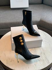 	 Kitlife Balmain All Black Roni Monogram Jacquard Ankle Boots - 3