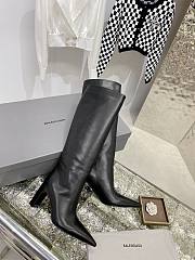 	 Kitlife Balenciaga LEATHER HIGH-HEEL ANKLE LONG BOOTS WITH WIDE LEG - 4