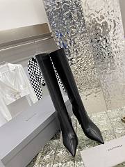 	 Kitlife Balenciaga LEATHER HIGH-HEEL ANKLE LONG BOOTS WITH WIDE LEG - 5