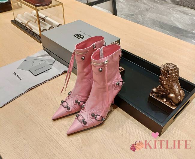 KITLIFE BALENCIAGA CAGOLE BOOTS IN PINK - 1