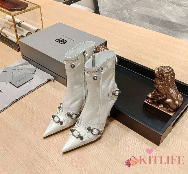 	 KITLIFE BALENCIAGA CAGOLE BOOTS IN WHITE - 1