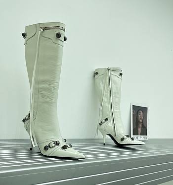 	 KITLIFE BALENCIAGA CAGOLE 90MM LONG BOOTS IN WHITE