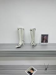 	 KITLIFE BALENCIAGA CAGOLE 90MM LONG BOOTS IN WHITE - 4