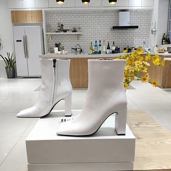 Kitlife Balenciaga High-heel platform leather boot in white