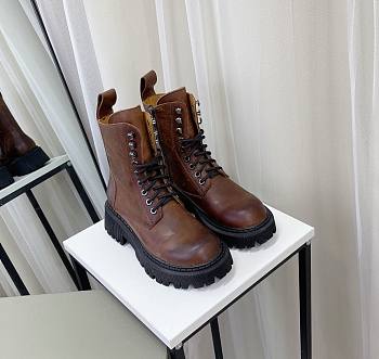 	 Kitlife Balenciaga Laced Leather Brown Boot