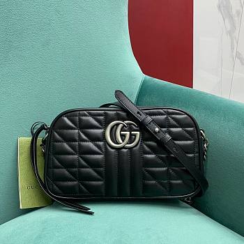 Kitlife Gucci GG Marmont small shoulder bag in black - 447632 - 24.5x14x7cm