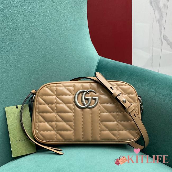 Kitlife Gucci GG Marmont small shoulder bag in beige - 447632 - 24.5x14x7cm - 1