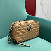 Kitlife Gucci GG Marmont small shoulder bag in beige - 447632 - 24.5x14x7cm - 2