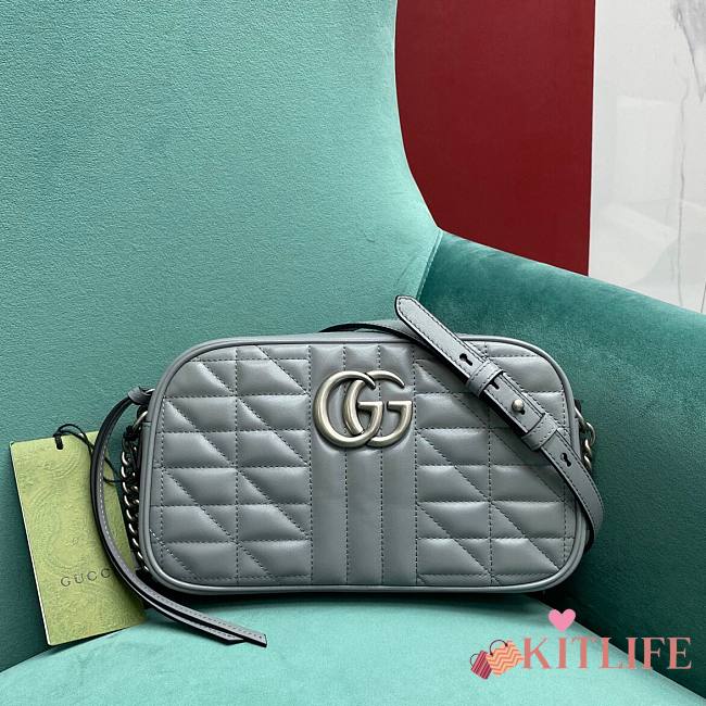 Kitlife Gucci GG Marmont small shoulder bag in grey - 447632 - 24.5x14x7cm - 1