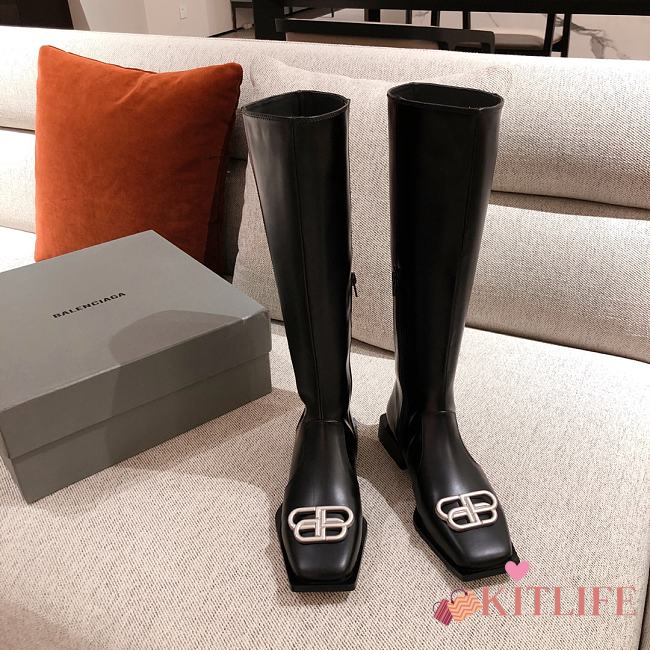 	 Kitlife Balenciaga Black Rim BB Zipped Long Boots - 1