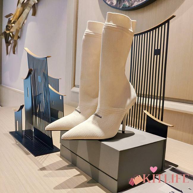 KITLIFE BALENCIAGA KNIFE 2.0 80MM BOOTIE IN WHITE - 1