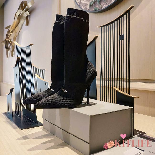 	 KITLIFE BALENCIAGA KNIFE 2.0 80MM BOOTIE IN BLACK - 1