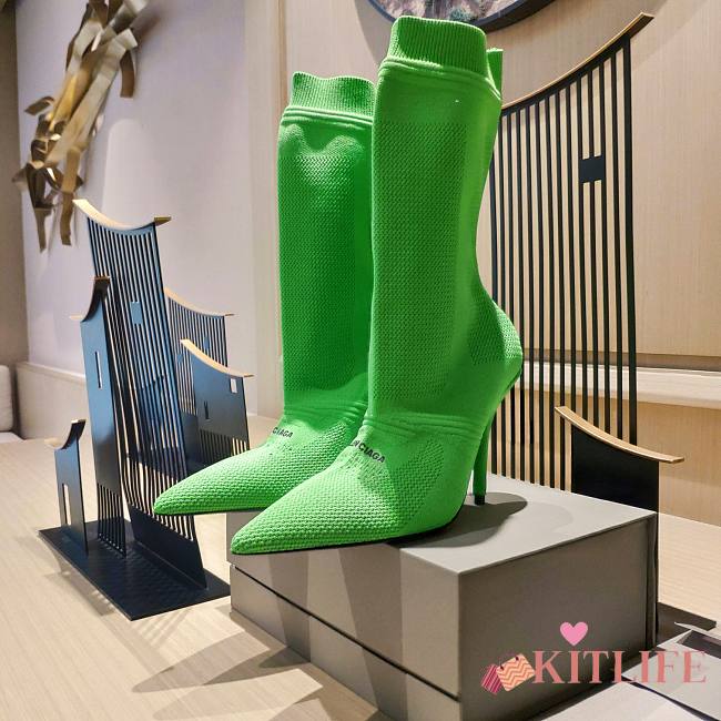 	 KITLIFE BALENCIAGA KNIFE 2.0 80MM BOOTIE IN GREEN - 1