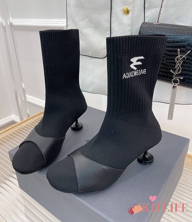 KITLIFE BALENCIAGA SOCK 50MM BOOTIE IN BLACK - 1