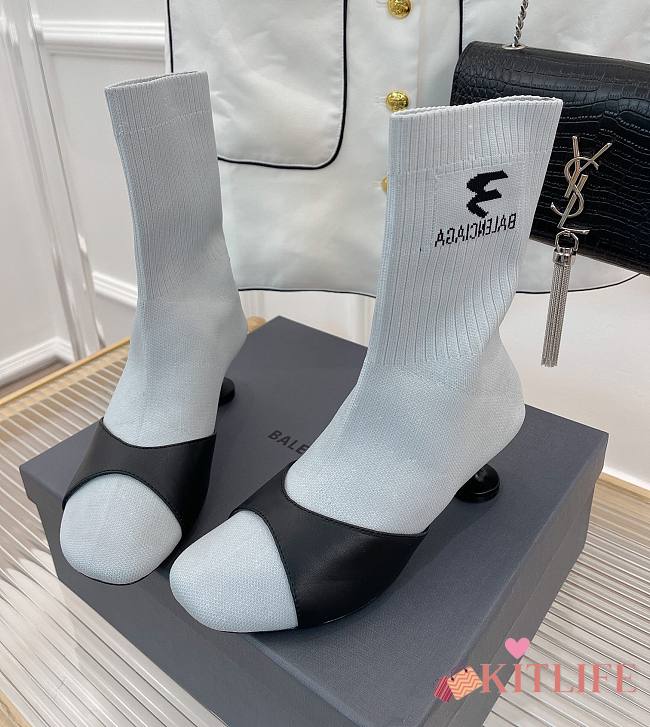 	 KITLIFE BALENCIAGA SOCK 50MM BOOTIE IN WHITE - 1