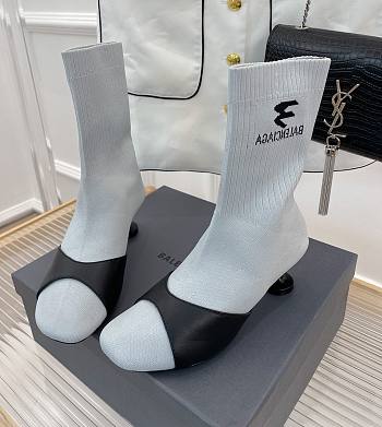 	 KITLIFE BALENCIAGA SOCK 50MM BOOTIE IN WHITE