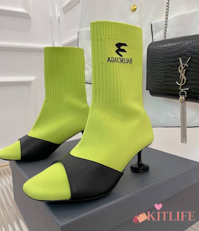 	 KITLIFE BALENCIAGA SOCK 50MM BOOTIE IN YELLOW - 1