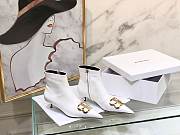 	 Kitlife Balenciaga White BB Patent Leather Ankle Boots - 1