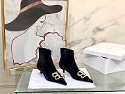 Kitlife Balenciaga Black BB Velvet Leather Ankle Boots - 1