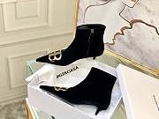 Kitlife Balenciaga Black BB Velvet Leather Ankle Boots - 5