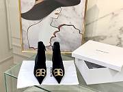 Kitlife Balenciaga Black BB Velvet Leather Ankle Boots - 4